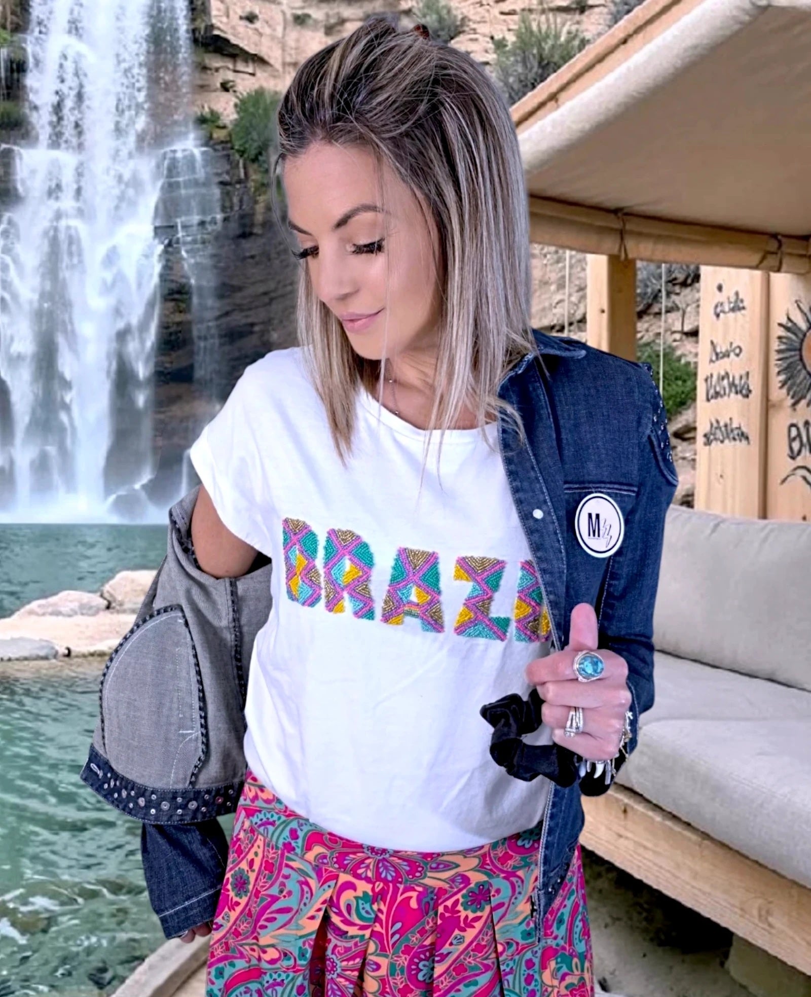 T-shirt blanc Brazil - 𝐌𝐚𝐫𝐢𝐧𝐚𝟒𝟒𝐟𝐚𝐦𝐢𝐥𝐲
