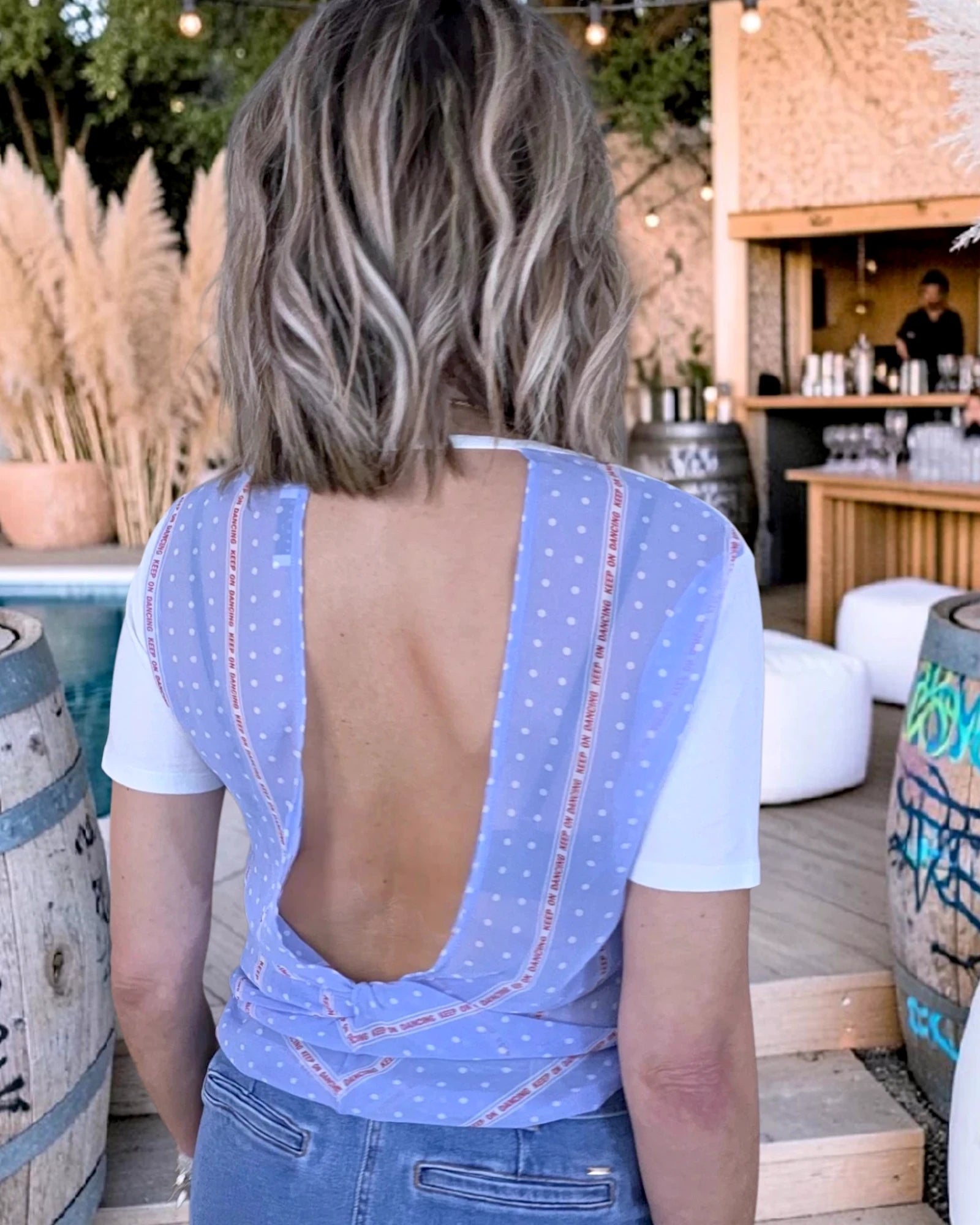 T-shirt blanc bi-matière - 𝐌𝐚𝐫𝐢𝐧𝐚𝟒𝟒𝐟𝐚𝐦𝐢𝐥𝐲