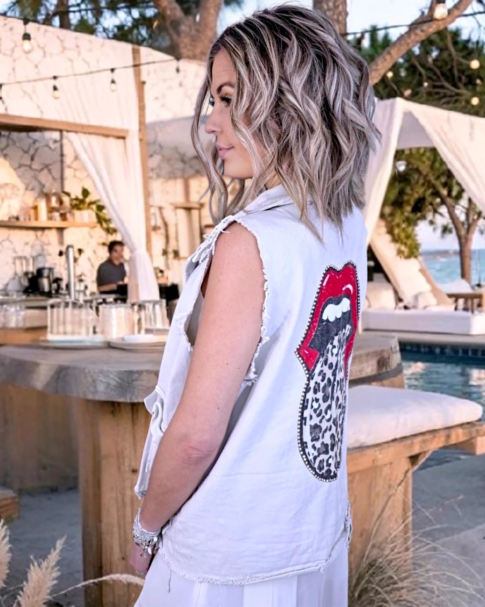 Veste sans manches rock'n'roll - 𝐌𝐚𝐫𝐢𝐧𝐚𝟒𝟒𝐟𝐚𝐦𝐢𝐥𝐲