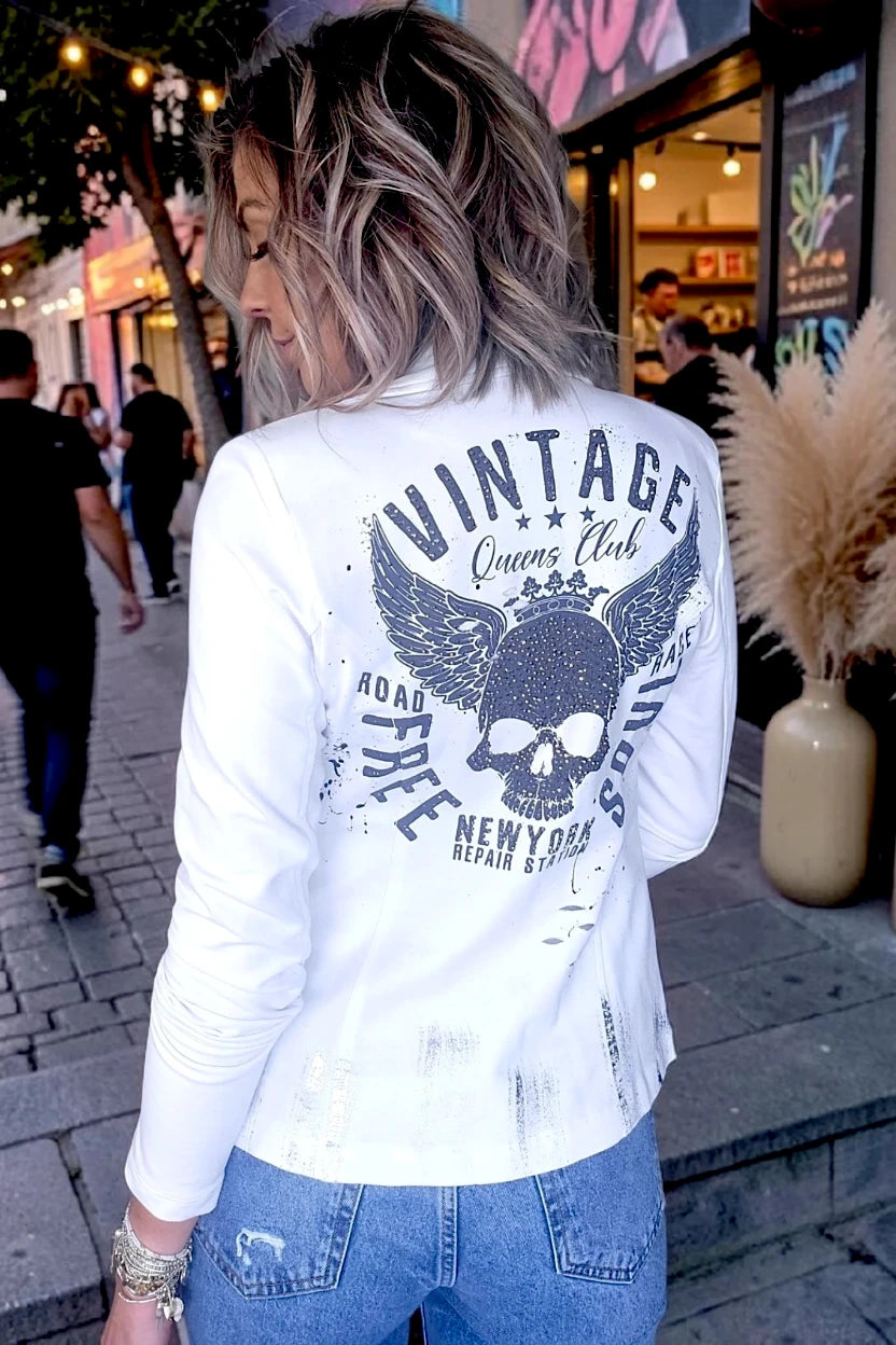 Veste cintrée blanche aigle - 𝐌𝐚𝐫𝐢𝐧𝐚𝟒𝟒𝐟𝐚𝐦𝐢𝐥𝐲