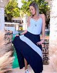 Jupe Plissée asymétrique bleu marine et bleu ciel - 𝐌𝐚𝐫𝐢𝐧𝐚𝟒𝟒𝐟𝐚𝐦𝐢𝐥𝐲