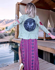 Veste saharienne kaki customisée - 𝐌𝐚𝐫𝐢𝐧𝐚𝟒𝟒𝐟𝐚𝐦𝐢𝐥𝐲