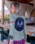 Veste saharienne kaki customisée - 𝐌𝐚𝐫𝐢𝐧𝐚𝟒𝟒𝐟𝐚𝐦𝐢𝐥𝐲