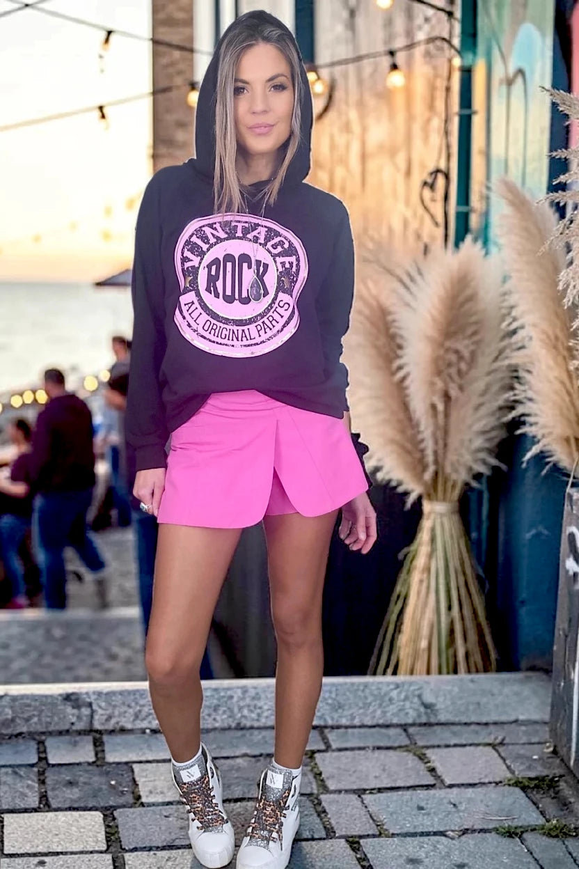 Sweat noir à inscriptions rose et dorée - 𝐌𝐚𝐫𝐢𝐧𝐚𝟒𝟒𝐟𝐚𝐦𝐢𝐥𝐲