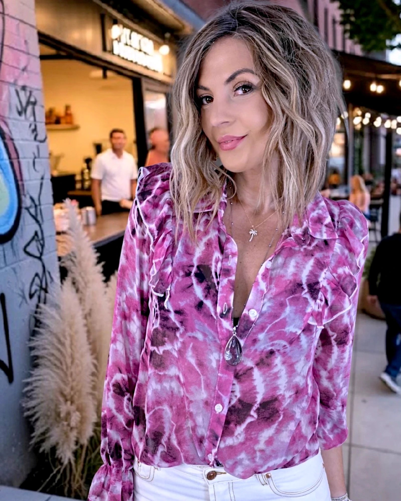 Chemise tie and dye rose fuchsia - 𝐌𝐚𝐫𝐢𝐧𝐚𝟒𝟒𝐟𝐚𝐦𝐢𝐥𝐲