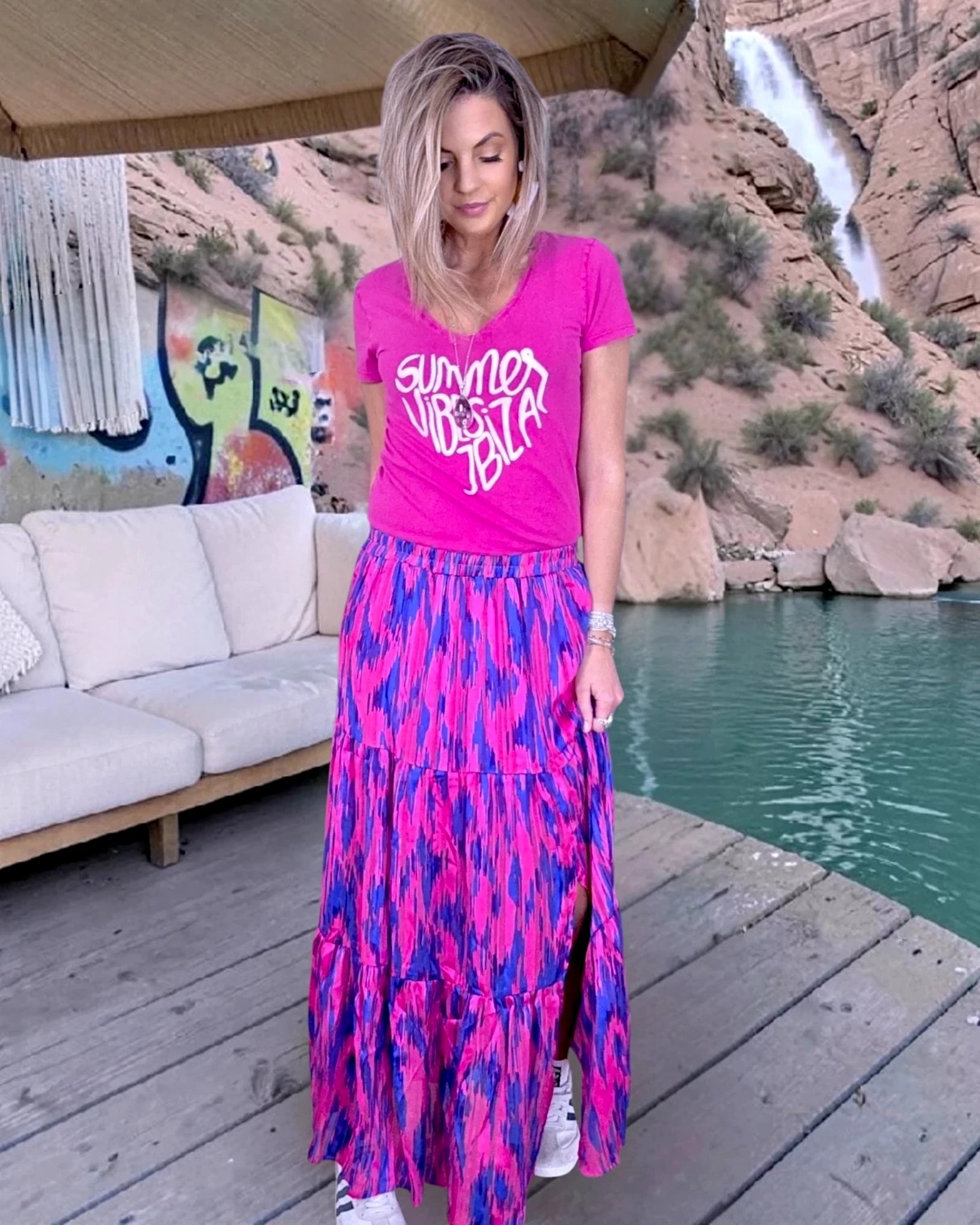 Jupe longue rose fuchsia et bleu roi - 𝐌𝐚𝐫𝐢𝐧𝐚𝟒𝟒𝐟𝐚𝐦𝐢𝐥𝐲
