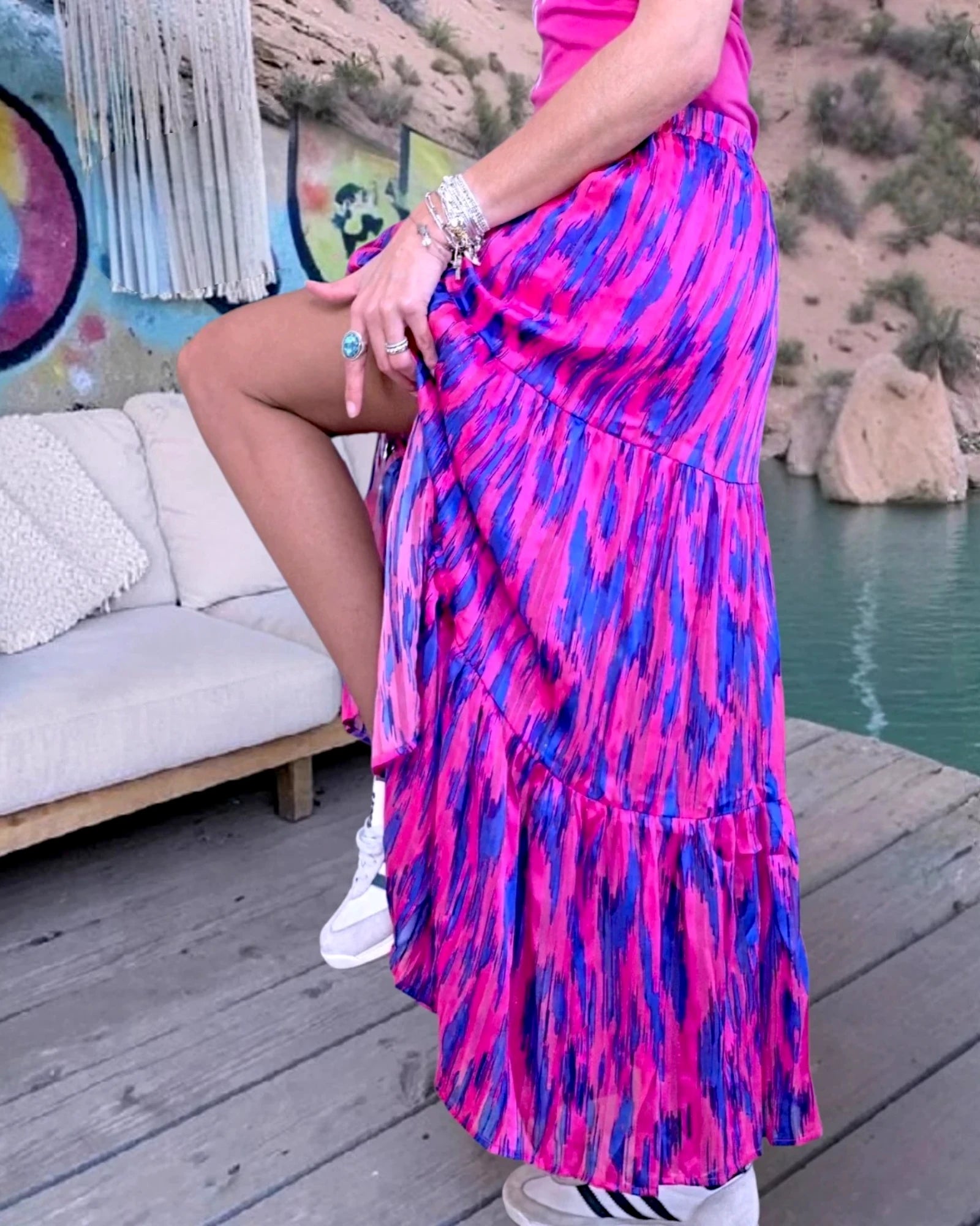 Jupe longue rose fuchsia et bleu roi - 𝐌𝐚𝐫𝐢𝐧𝐚𝟒𝟒𝐟𝐚𝐦𝐢𝐥𝐲