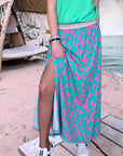 Jupe longue verte à imprimé léopard rose fuchsia - 𝐌𝐚𝐫𝐢𝐧𝐚𝟒𝟒𝐟𝐚𝐦𝐢𝐥𝐲