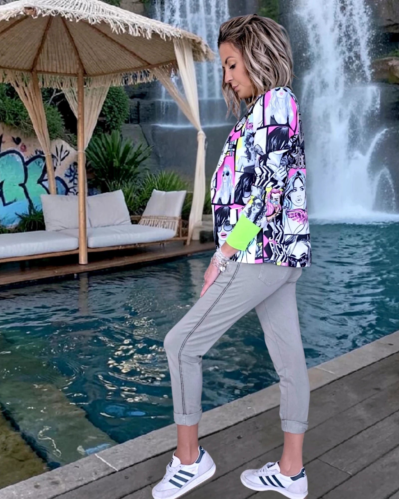 Pantalon 7/8è jeeging kaki-gris - 𝐌𝐚𝐫𝐢𝐧𝐚𝟒𝟒𝐟𝐚𝐦𝐢𝐥𝐲