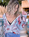 Cardigan ajourée à imprimé fleuri - 𝐌𝐚𝐫𝐢𝐧𝐚𝟒𝟒𝐟𝐚𝐦𝐢𝐥𝐲