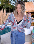 Cardigan ajourée à imprimé fleuri - 𝐌𝐚𝐫𝐢𝐧𝐚𝟒𝟒𝐟𝐚𝐦𝐢𝐥𝐲