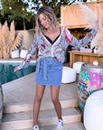 Cardigan ajourée à imprimé fleuri - 𝐌𝐚𝐫𝐢𝐧𝐚𝟒𝟒𝐟𝐚𝐦𝐢𝐥𝐲