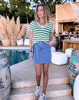 Haut en coton à maille rayé vert - 𝐌𝐚𝐫𝐢𝐧𝐚𝟒𝟒𝐟𝐚𝐦𝐢𝐥𝐲