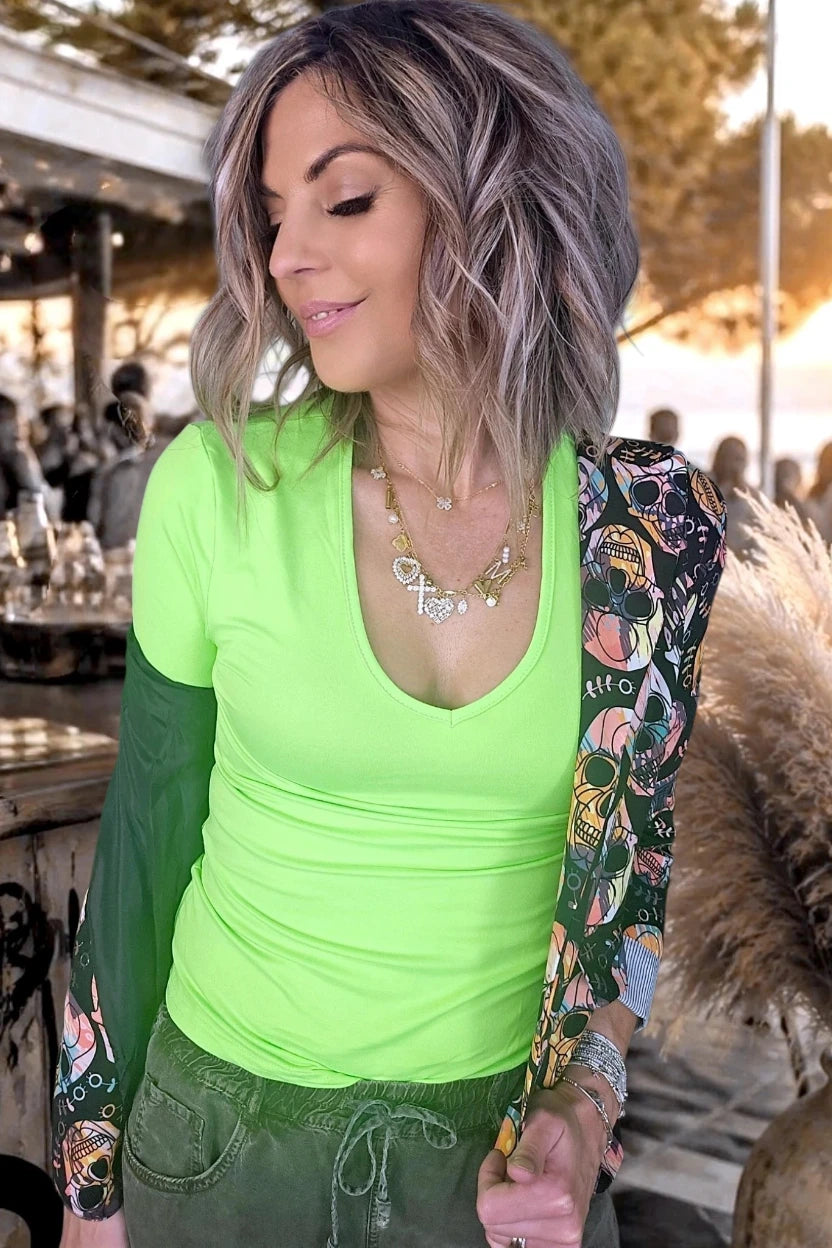 T-shirt en lycra vert fluo - 𝐌𝐚𝐫𝐢𝐧𝐚𝟒𝟒𝐟𝐚𝐦𝐢𝐥𝐲