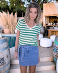 Haut en coton à maille rayé vert - 𝐌𝐚𝐫𝐢𝐧𝐚𝟒𝟒𝐟𝐚𝐦𝐢𝐥𝐲