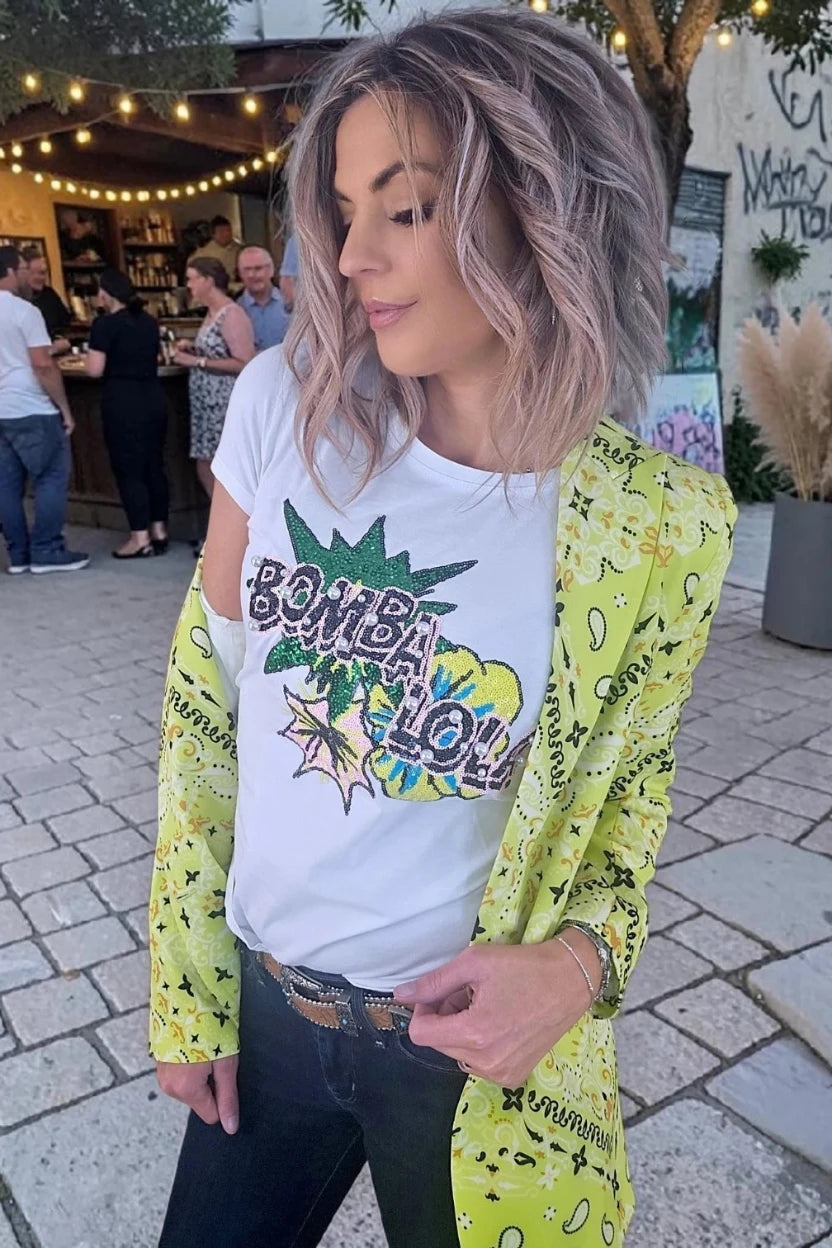 T-shirt blanc Bomba Lol - 𝐌𝐚𝐫𝐢𝐧𝐚𝟒𝟒𝐟𝐚𝐦𝐢𝐥𝐲