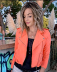 Perfecto orange fluo en suédine - 𝐌𝐚𝐫𝐢𝐧𝐚𝟒𝟒𝐟𝐚𝐦𝐢𝐥𝐲