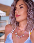Collier boho rose