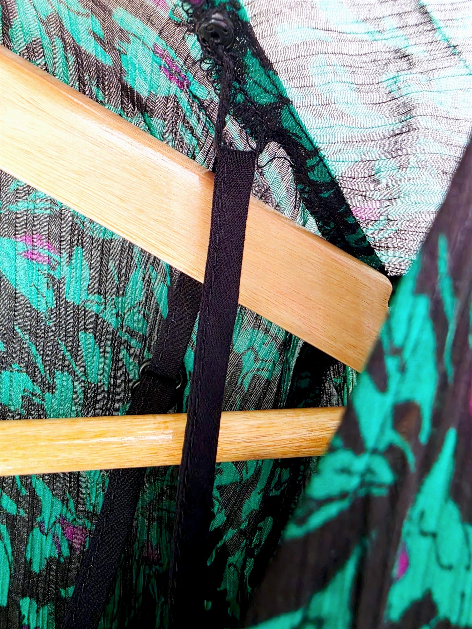 Robe Verte à imprimé noir