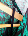 Robe Verte à imprimé noir