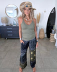 Pantalon fluide à imprimé bandana
