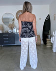 Pantalon blanc broderie anglaise