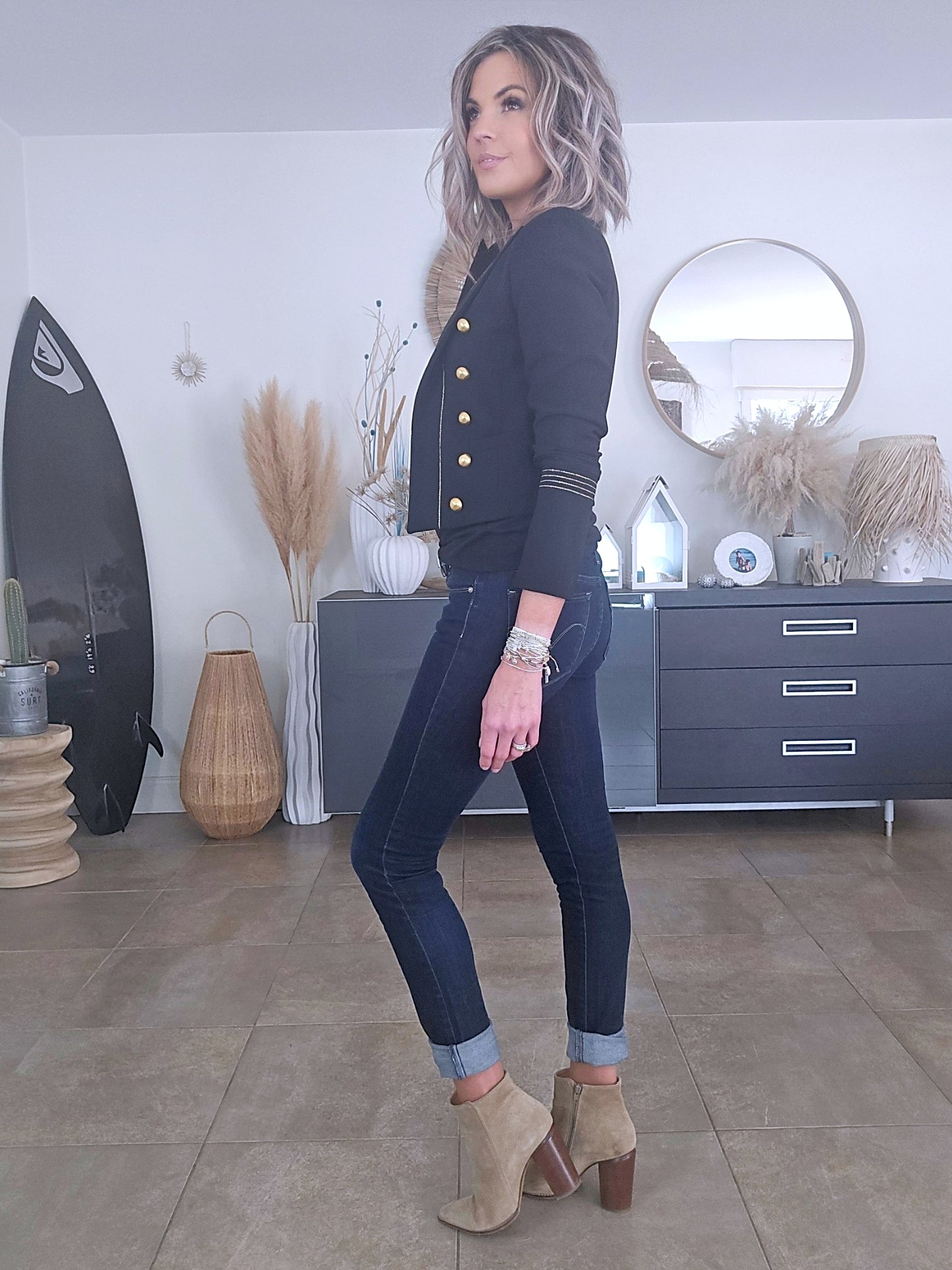 Veste officier noire - 𝐌𝐚𝐫𝐢𝐧𝐚𝟒𝟒𝐟𝐚𝐦𝐢𝐥𝐲