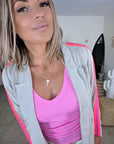 Veste en lin à bandes fluo