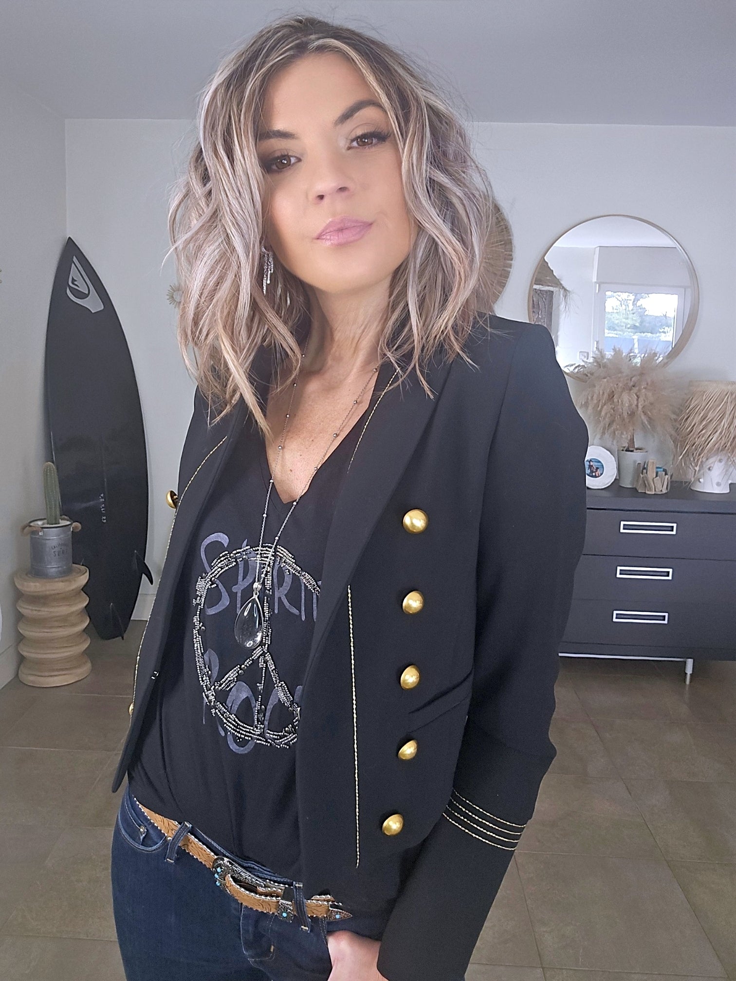 Veste officier noire - 𝐌𝐚𝐫𝐢𝐧𝐚𝟒𝟒𝐟𝐚𝐦𝐢𝐥𝐲