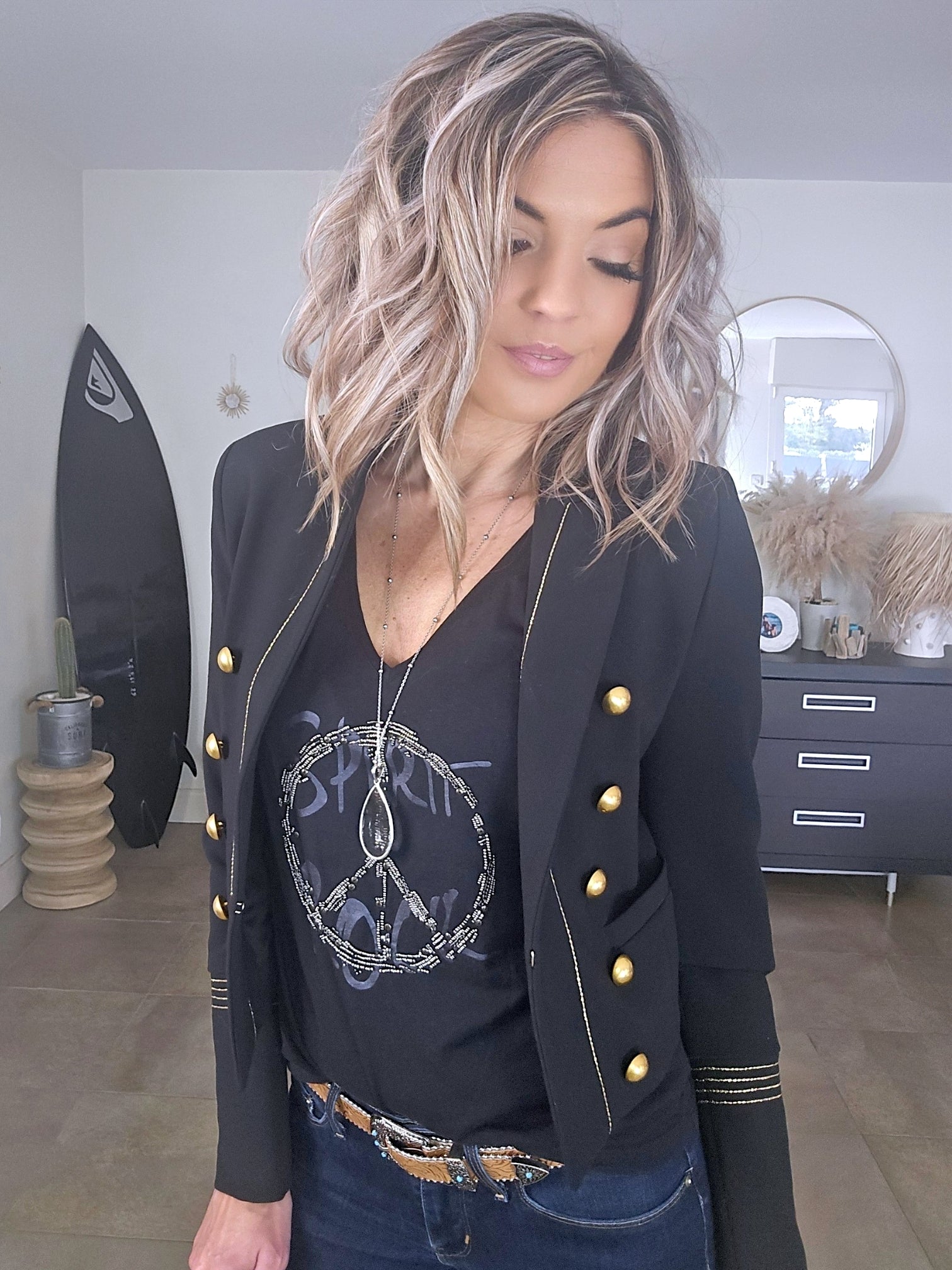 Veste officier noire - 𝐌𝐚𝐫𝐢𝐧𝐚𝟒𝟒𝐟𝐚𝐦𝐢𝐥𝐲