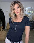 T-shirt noir à maille côtelée - 𝐌𝐚𝐫𝐢𝐧𝐚𝟒𝟒𝐟𝐚𝐦𝐢𝐥𝐲