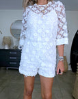 Combi-short en plumetis blanc