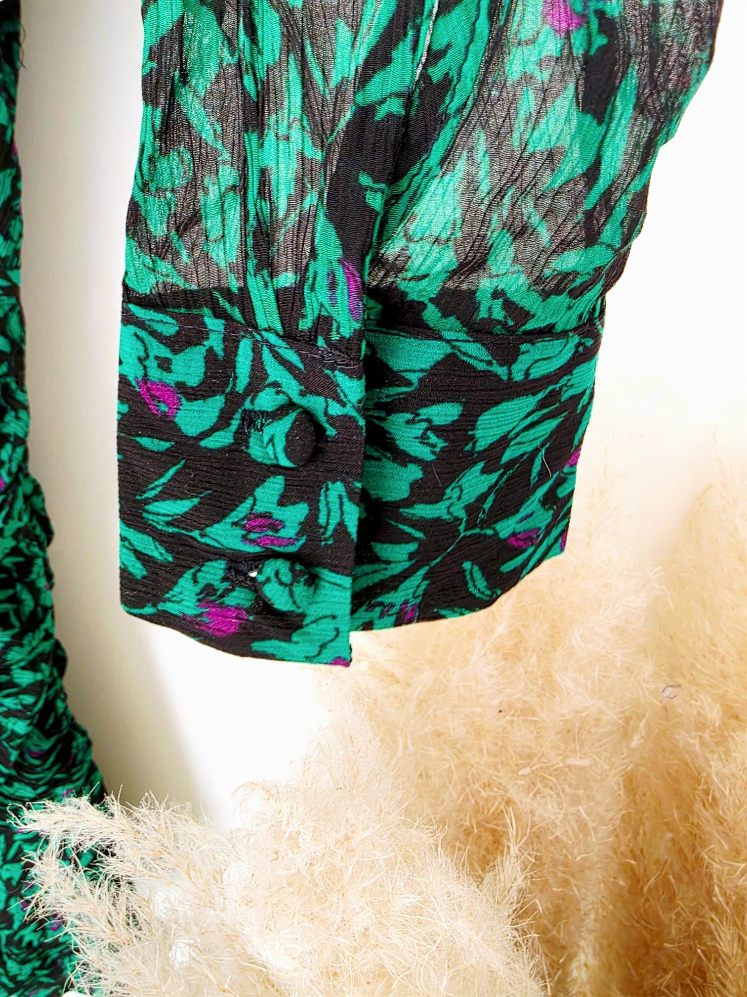 Robe Verte à imprimé noir