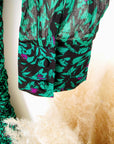 Robe Verte à imprimé noir