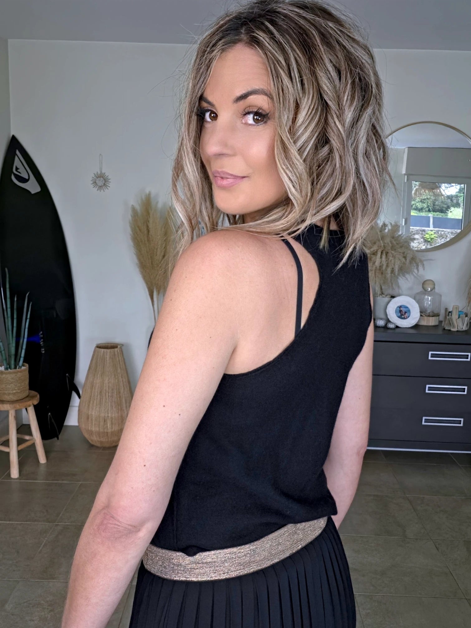 Débardeur noir en maille "rock" - 𝐌𝐚𝐫𝐢𝐧𝐚𝟒𝟒𝐟𝐚𝐦𝐢𝐥𝐲
