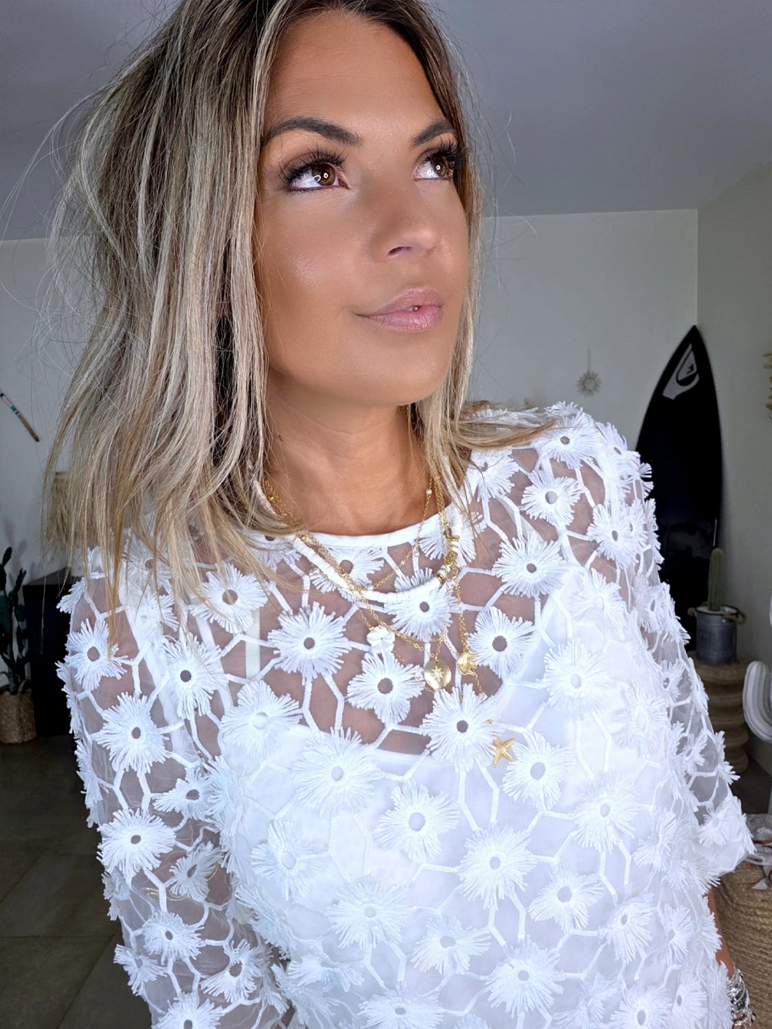 Combi-short en plumetis blanc