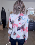 Veste blanche cintrée à imprimé skull - 𝐌𝐚𝐫𝐢𝐧𝐚𝟒𝟒𝐟𝐚𝐦𝐢𝐥𝐲