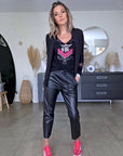 Veste noire à manches ajourées - 𝐌𝐚𝐫𝐢𝐧𝐚𝟒𝟒𝐟𝐚𝐦𝐢𝐥𝐲