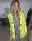 Veste vert jaune à imprimé bandana