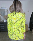 Veste vert jaune à imprimé bandana