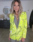 Veste vert jaune à imprimé bandana