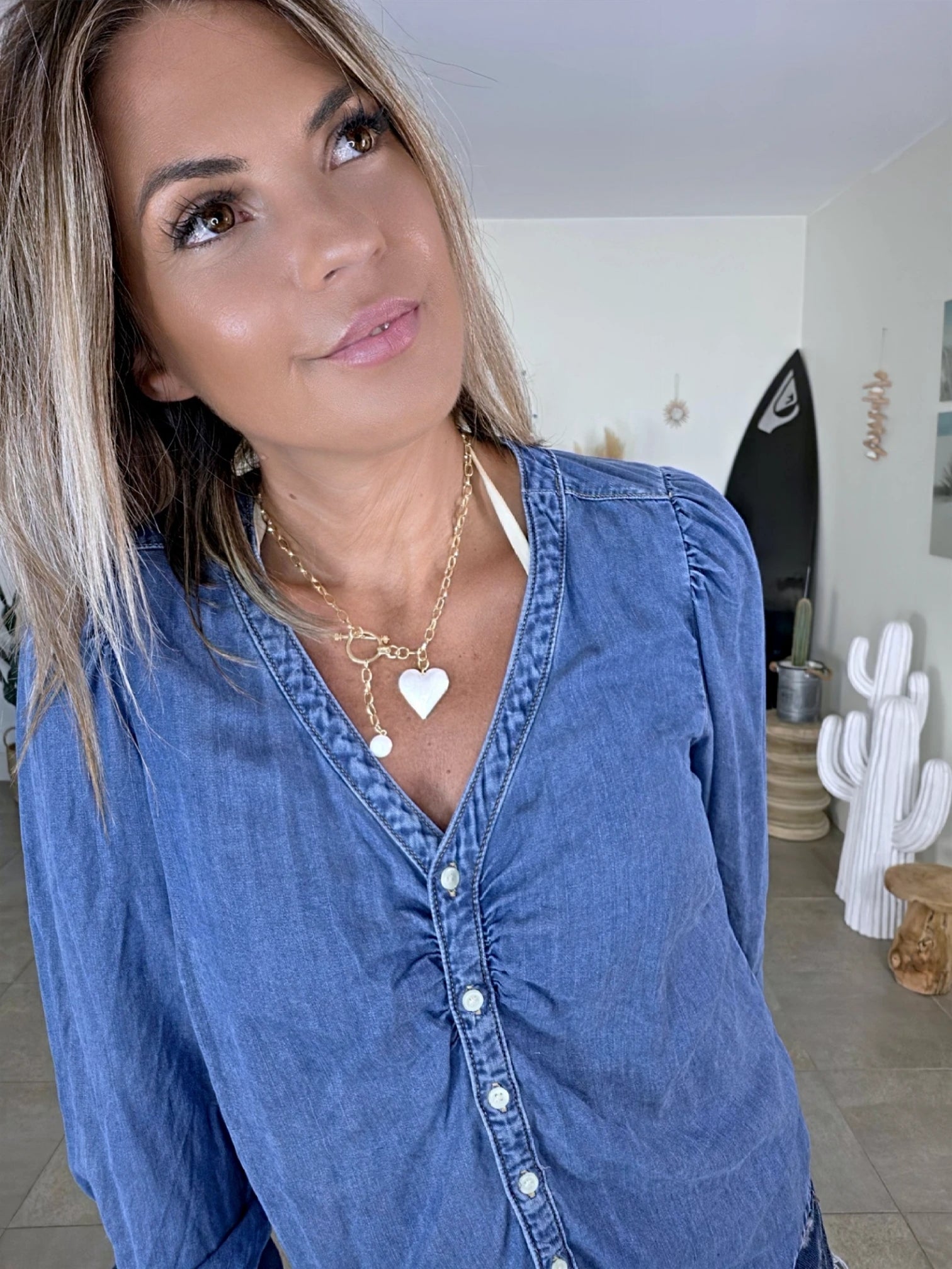 Chemise bleue en lyocell