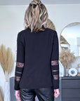 Veste noire à manches ajourées - 𝐌𝐚𝐫𝐢𝐧𝐚𝟒𝟒𝐟𝐚𝐦𝐢𝐥𝐲