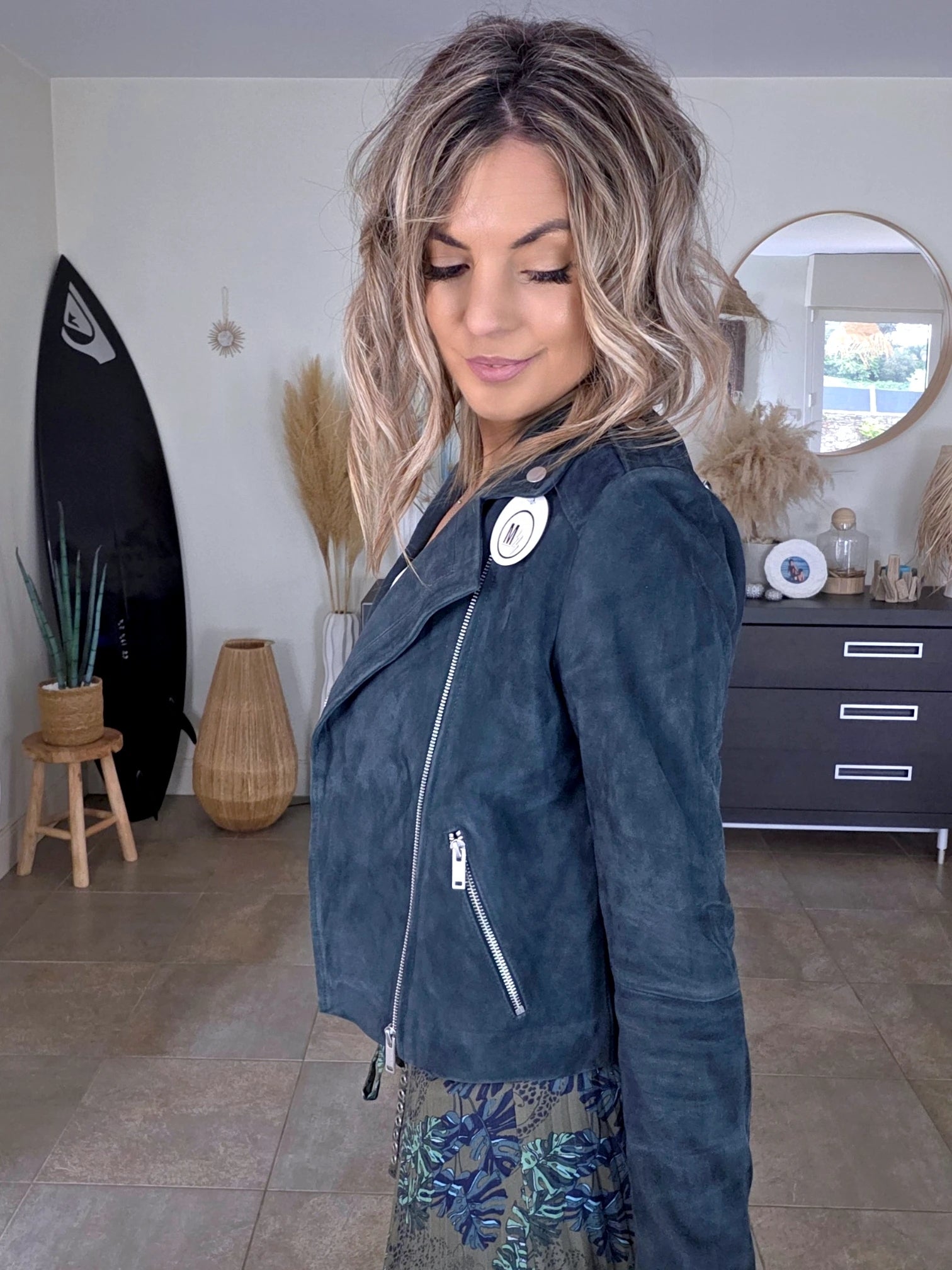 Perfecto 100% cuir bleu pétrole - 𝐌𝐚𝐫𝐢𝐧𝐚𝟒𝟒𝐟𝐚𝐦𝐢𝐥𝐲