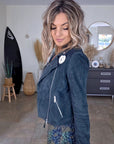 Perfecto 100% cuir bleu pétrole - 𝐌𝐚𝐫𝐢𝐧𝐚𝟒𝟒𝐟𝐚𝐦𝐢𝐥𝐲