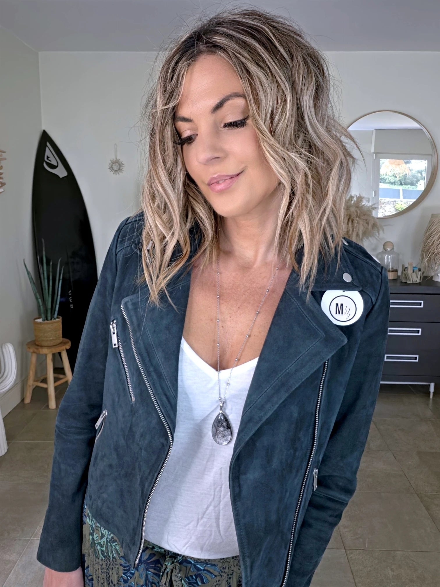 Perfecto 100% cuir bleu pétrole - 𝐌𝐚𝐫𝐢𝐧𝐚𝟒𝟒𝐟𝐚𝐦𝐢𝐥𝐲