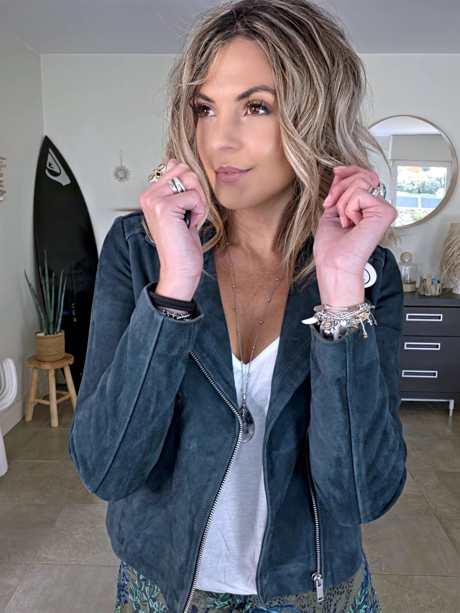 Perfecto 100% cuir bleu pétrole - 𝐌𝐚𝐫𝐢𝐧𝐚𝟒𝟒𝐟𝐚𝐦𝐢𝐥𝐲