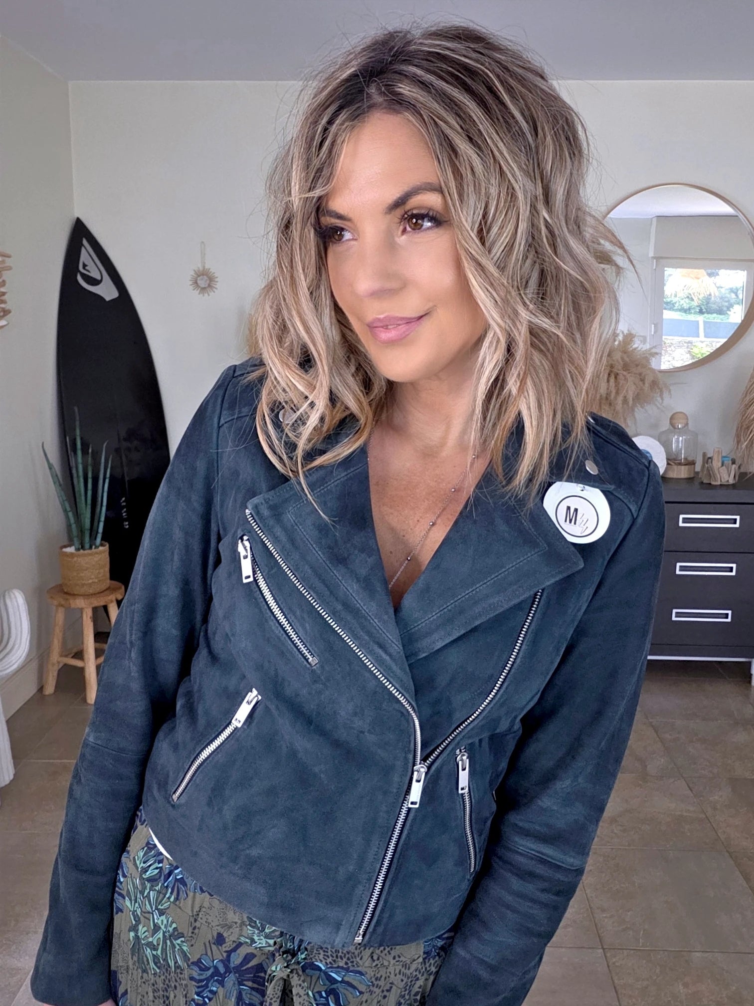 Perfecto 100% cuir bleu pétrole - 𝐌𝐚𝐫𝐢𝐧𝐚𝟒𝟒𝐟𝐚𝐦𝐢𝐥𝐲