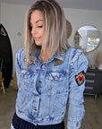 Veste en jean endlessy avec écussons