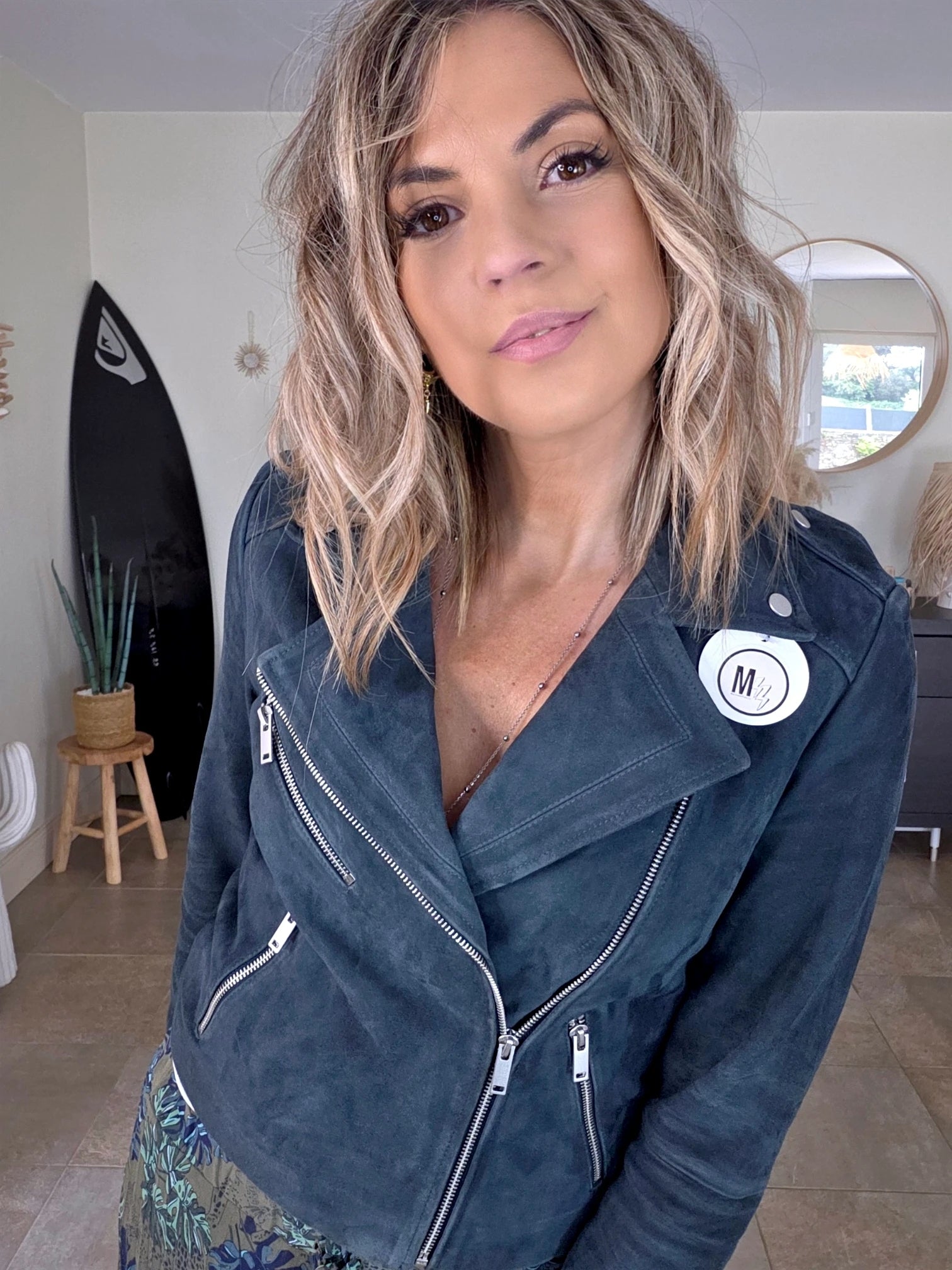 Perfecto 100% cuir bleu pétrole - 𝐌𝐚𝐫𝐢𝐧𝐚𝟒𝟒𝐟𝐚𝐦𝐢𝐥𝐲